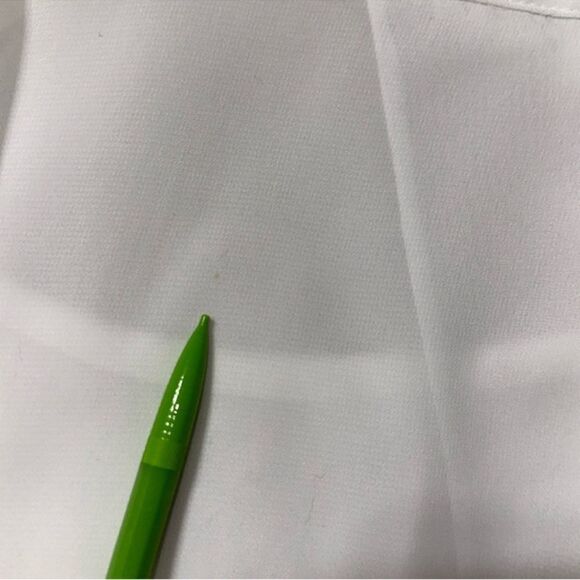 DB M White Sheer Split Back Lightweight Polyester Short Sleeve Top - Picture 9 of 12